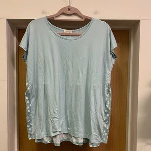 Be Stage Aqua Short Sleeve Floral T Shirt size S